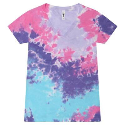 Women's Tie-Dyed V-Neck T-Shirt Thumbnail