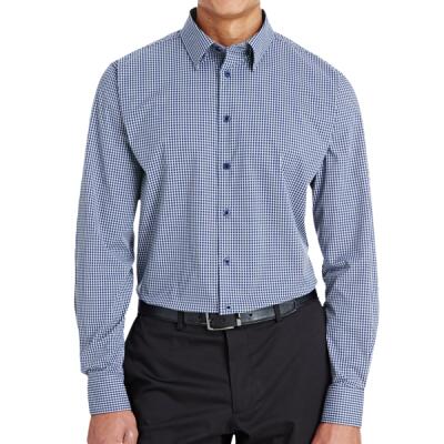 Men's CrownLux Performance® Tonal Mini Check Woven Dress Shirt Thumbnail