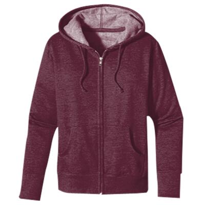 Women's Heathered Full-Zip Hooded Sweatshirt Thumbnail