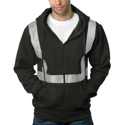 USA-Made Hi-Visibility Full-Zip Hooded Sweatshirt - Segmented Tape Thumbnail