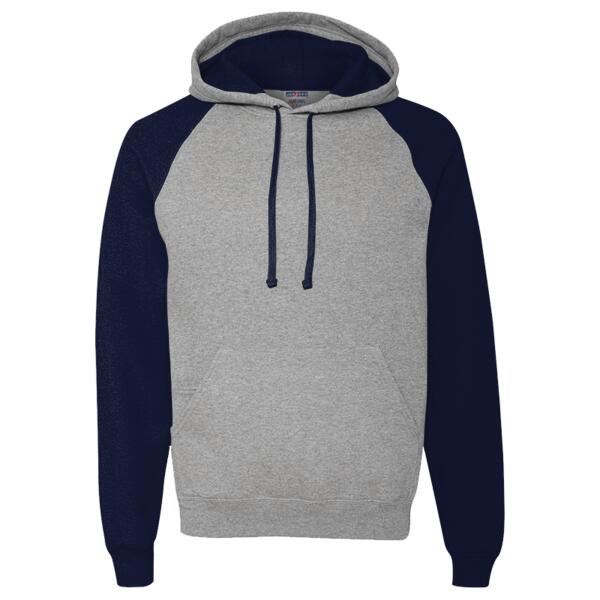 Unisex Nublend® Colorblocked Raglan Hooded Sweatshirt Thumbnail