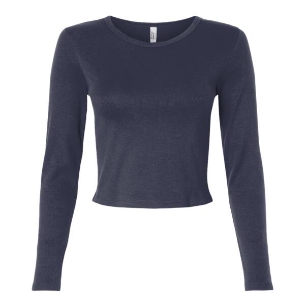Women's Baby Rib Long Sleeve Cropped Tee Thumbnail
