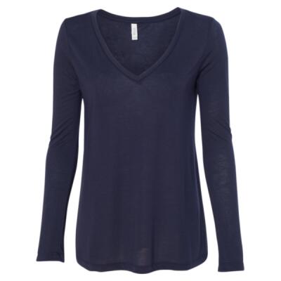 Women's Flowy Long Sleeve V-Neck Tee Thumbnail