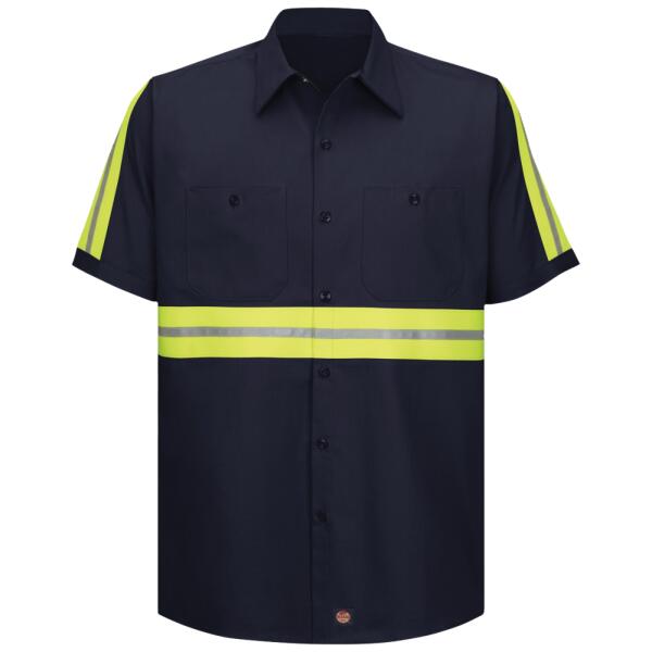 Men's Enhanced Visibility Short Sleeve Cotton Work Shirt Thumbnail
