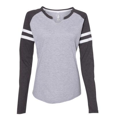 Women's Fine Jersey Mash Up Long Sleeve T-Shirt Thumbnail