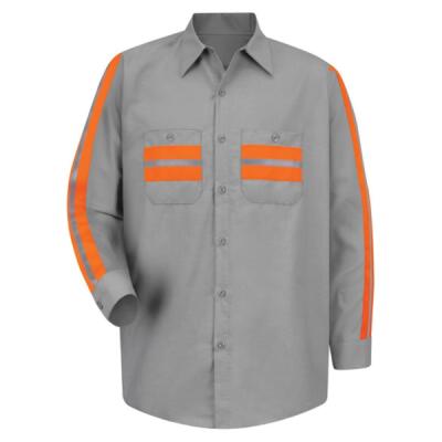 Men's Tall Industrial Enhanced-Visibility Long Sleeve Work Shirt Thumbnail