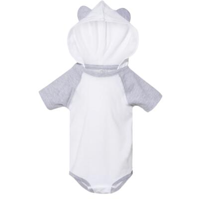 Infant Fine Jersey Raglan Bodysuit with Hood & Ears Thumbnail