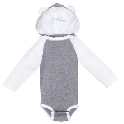 Infant Fine Jersey Character Hooded Long Sleeve Bodysuit with Ears Thumbnail