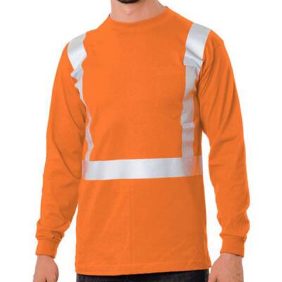 Unisex USA-Made 50/50 Hi-Visibility Long Sleeve Pocket T-Shirt Thumbnail