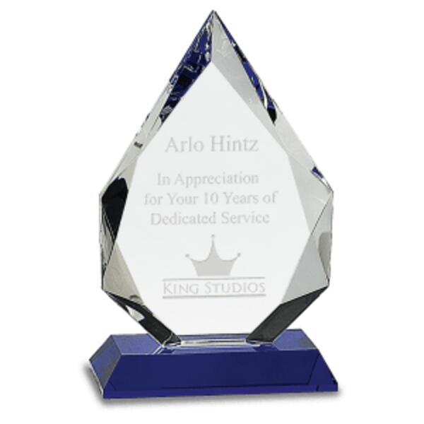 8" Diamond Crystal on Blue Pedestal Base Thumbnail